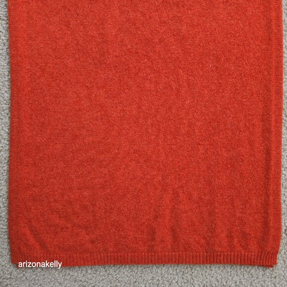 NWOT Club Monaco Cashmere Knit Scarf Orange Pumpkin - Picture 3 of 13